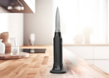 369Sonic Ultrasonic Kitchen Knife Vibrates 50,000 Times Per Second To Quickly And Cleanly Cut Into Food